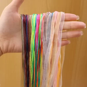 A person holding a bunch of Colorful Hair Braids Rope.