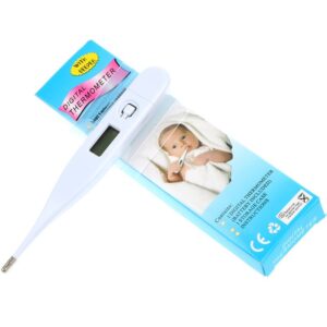 A Digital Thermometer With Beeper with a baby in it.