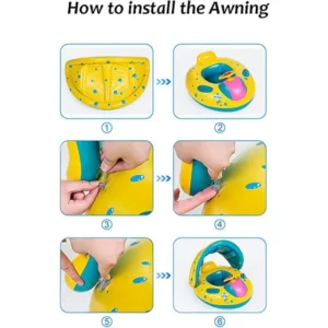 How to install the Baby Swimming Pool Boat With Canpoy on a child's float.