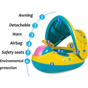 Blue Baby Swimming Pool Boat With Canopy