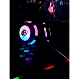 A Yoro Badwolf V8 Rgb Stereo Gaming Headset with a colorful light on it.