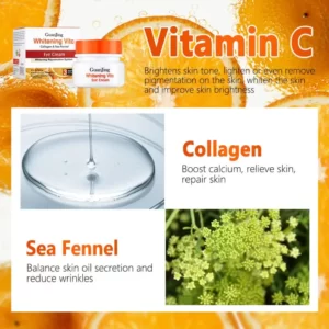 Whitening Vitamin C Collagen & Sea Fennel Eye Cream with orange and sea fennel.