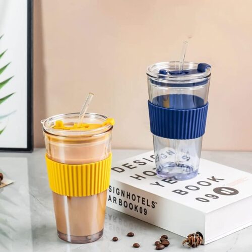 Water Cup With Lid And With Silica Cover