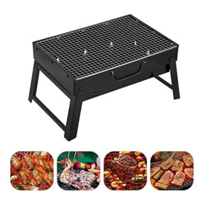 Portable Barbecue Grill table with different types of food on it.