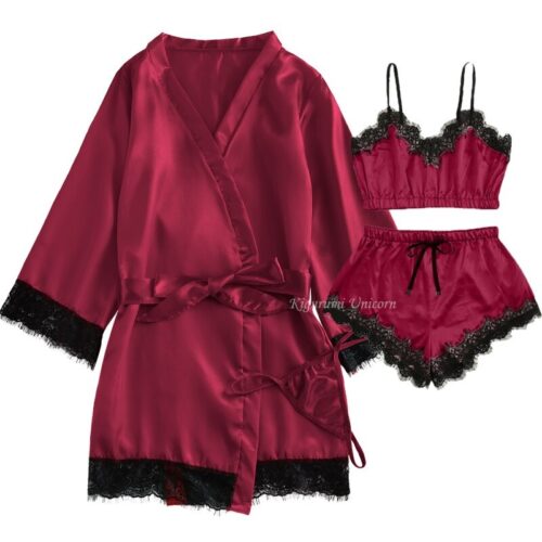3pcs Lingerie Set Nightwear Pajama