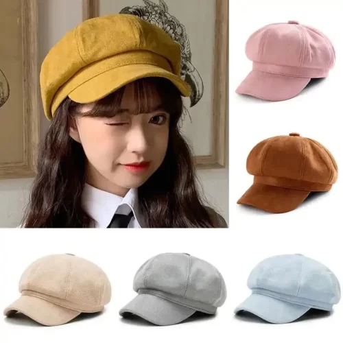 Women's Winter Suede Retro Painter Beret Hat